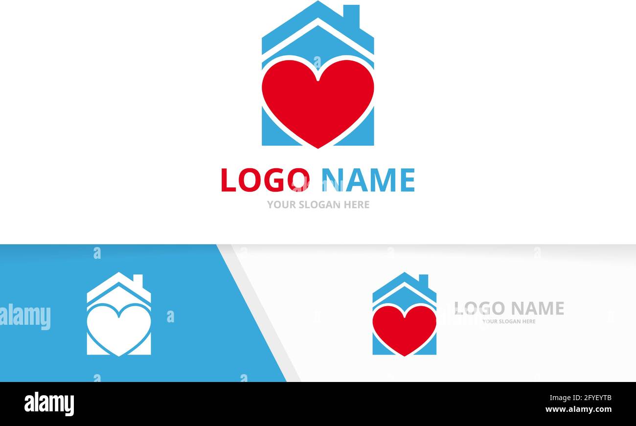 Vector heart and house logo combination. Love and real estate logotype ...