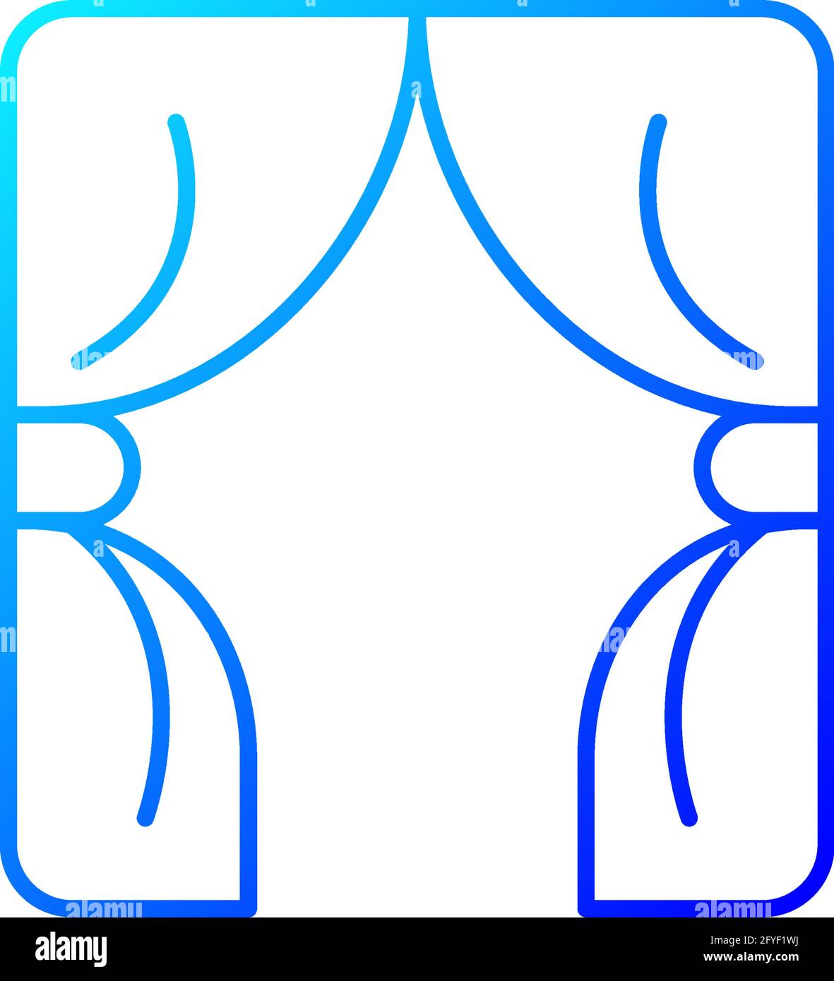 Curtains gradient linear vector icon Stock Vector