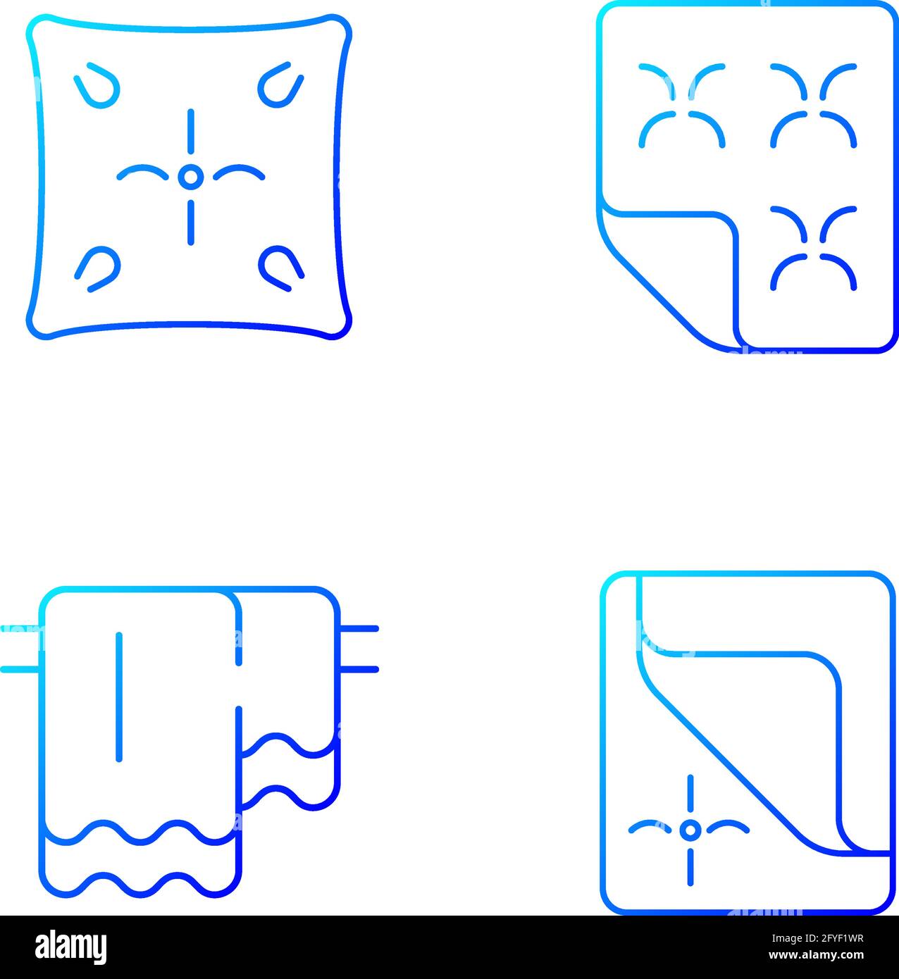 Household cloth gradient linear vector icons set Stock Vector