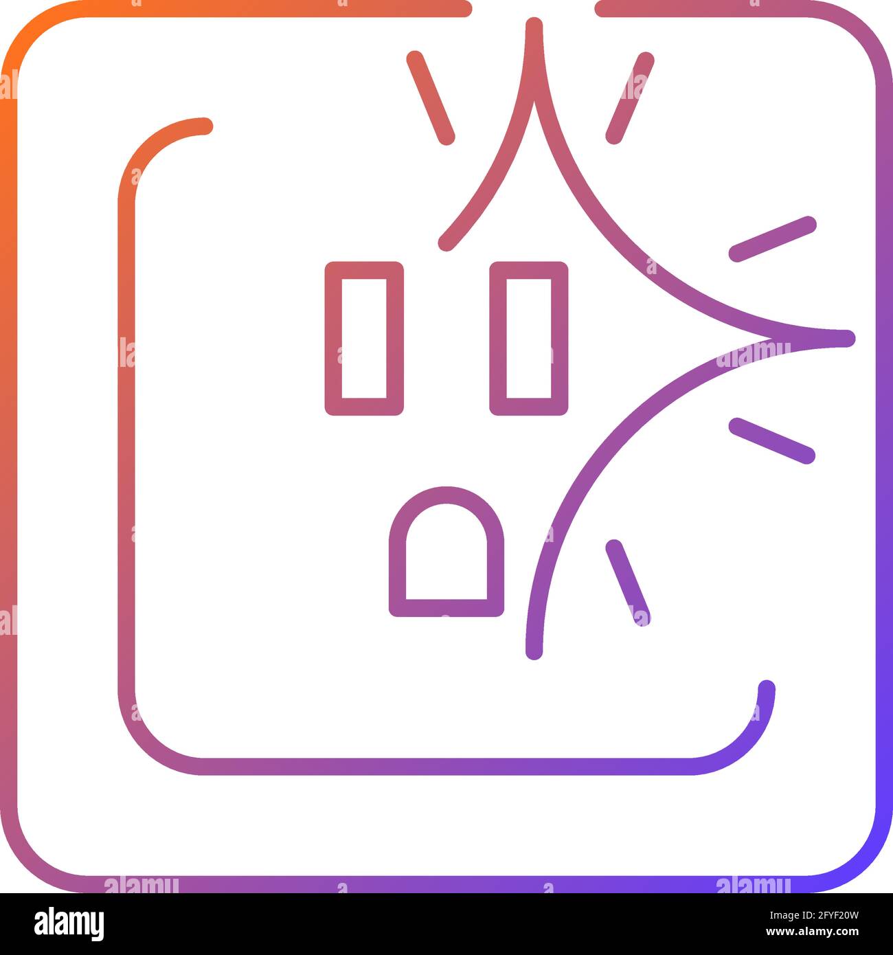Sparking outlet gradient linear vector icon Stock Vector