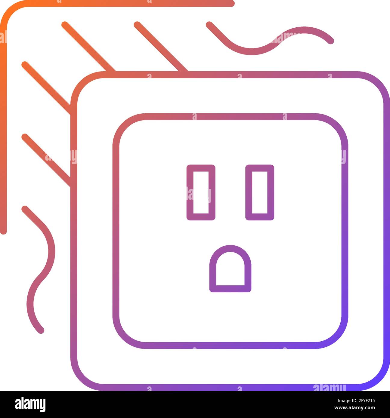 Loose outlet gradient linear vector icon Stock Vector