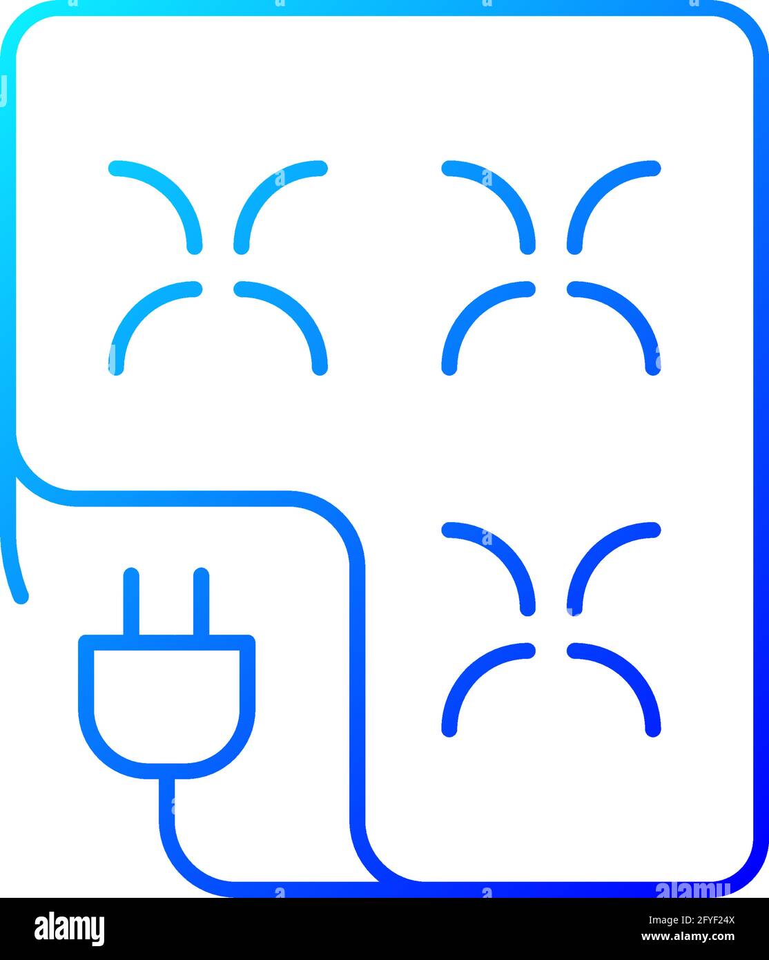 Electric blanket gradient linear vector icon Stock Vector