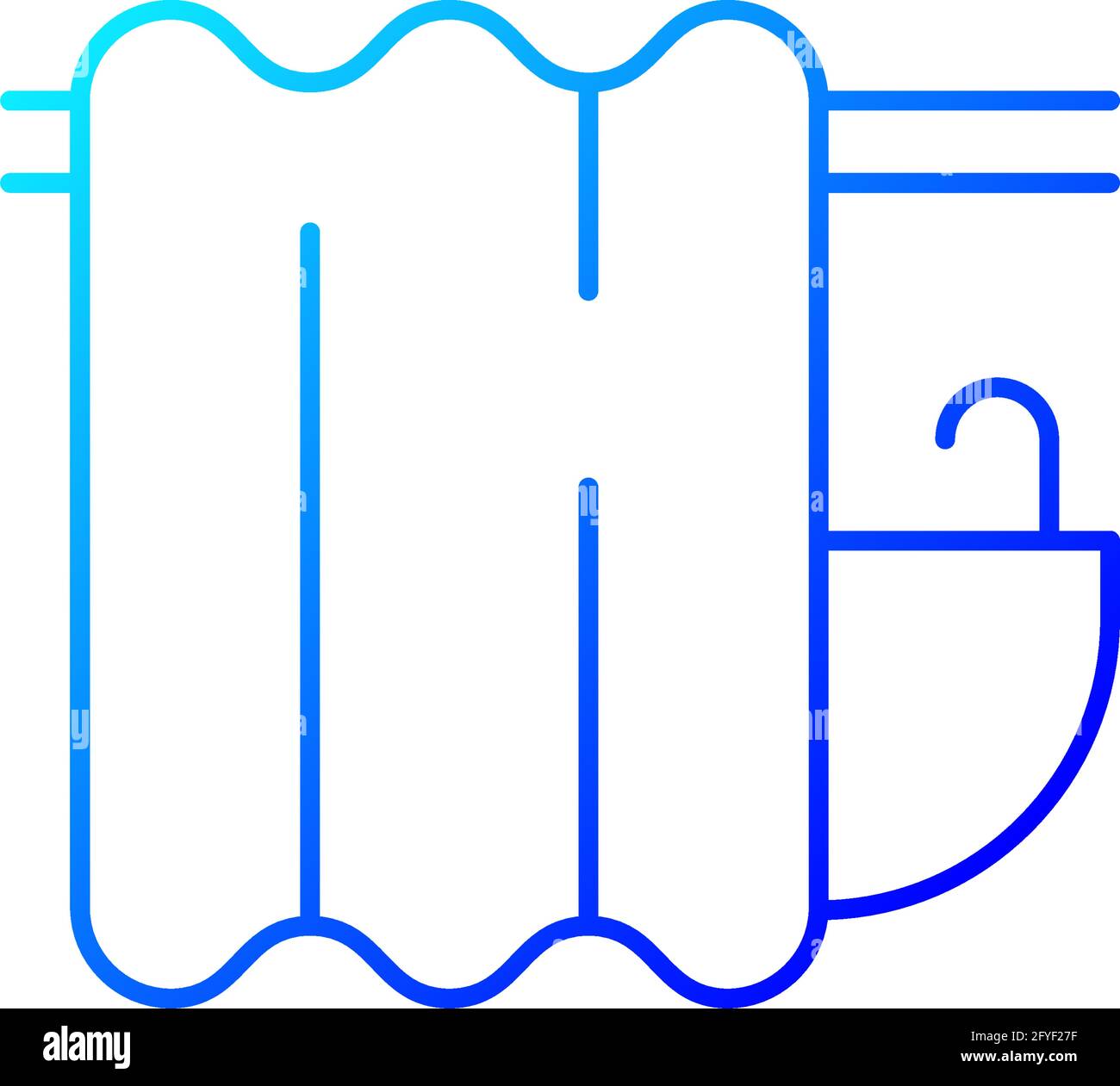 Bath curtain gradient linear vector icon Stock Vector