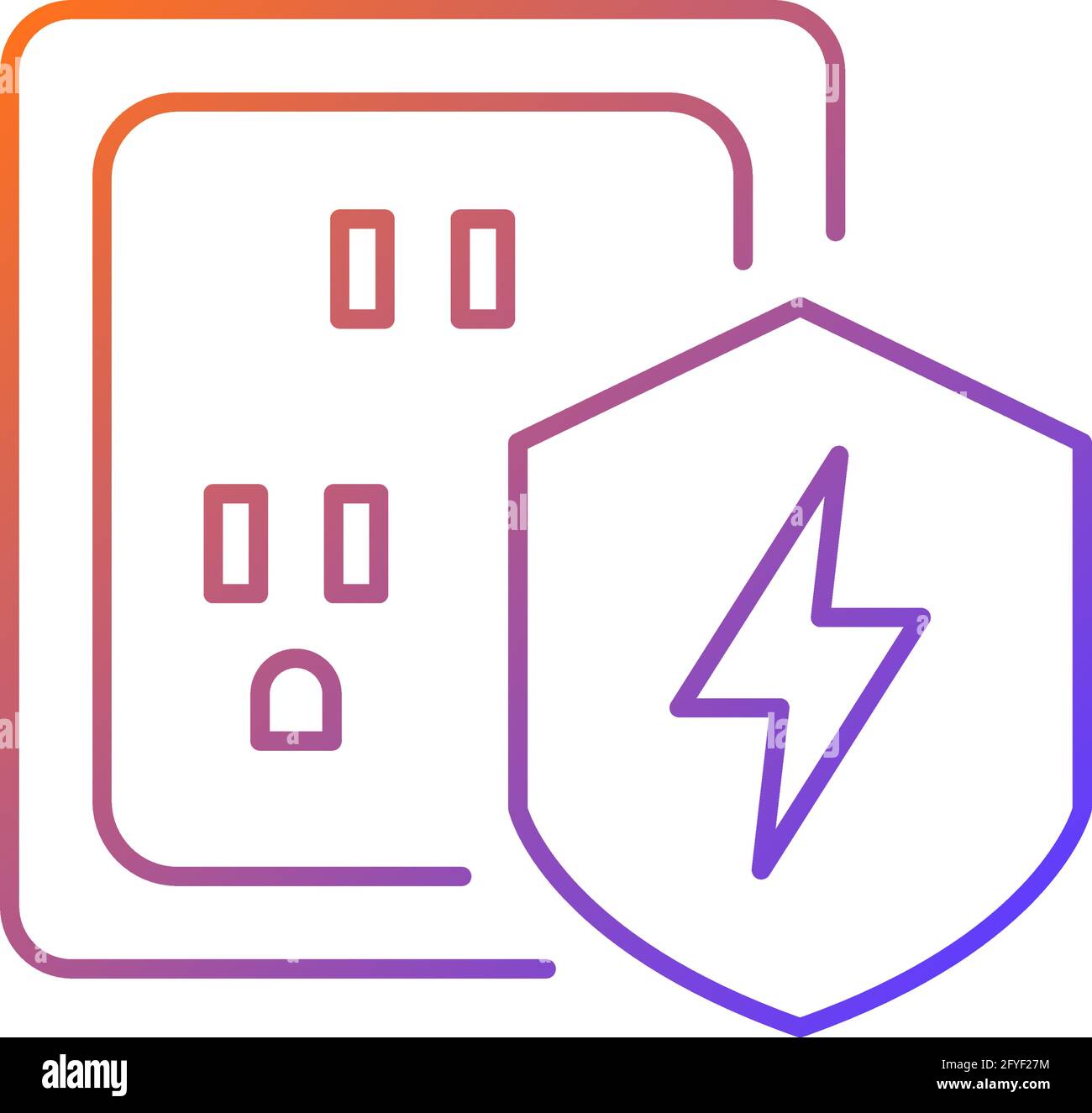 Surge protection gradient linear vector icon Stock Vector Image & Art
