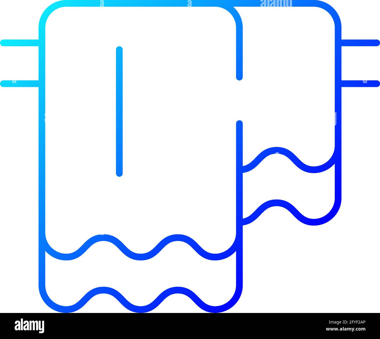 Hanging towel gradient linear vector icon Stock Vector