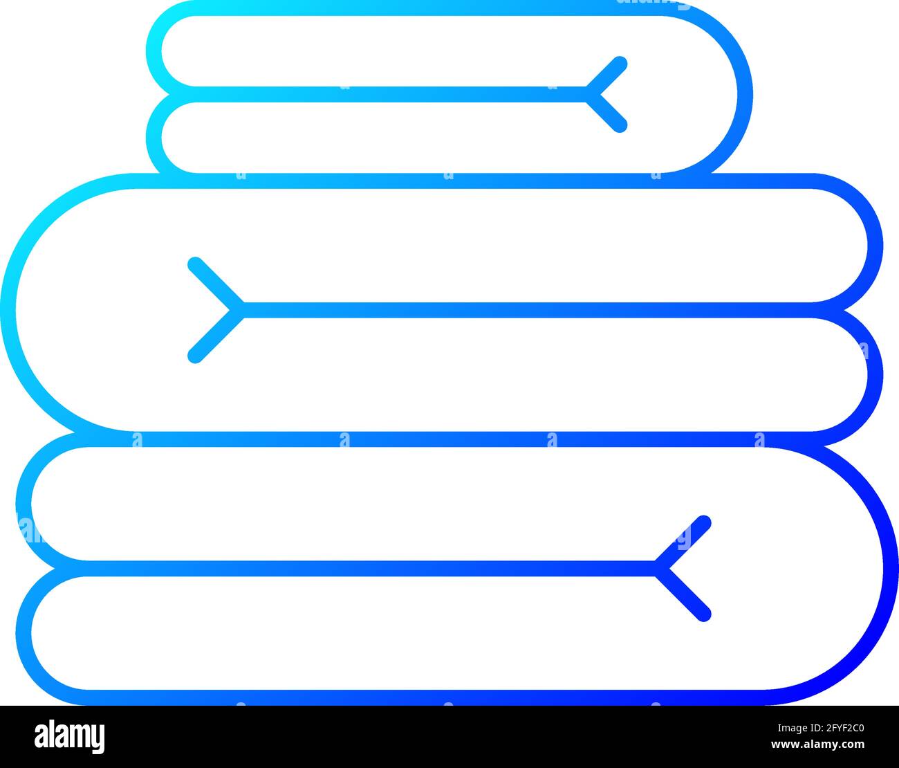 Towel stack gradient linear vector icon Stock Vector