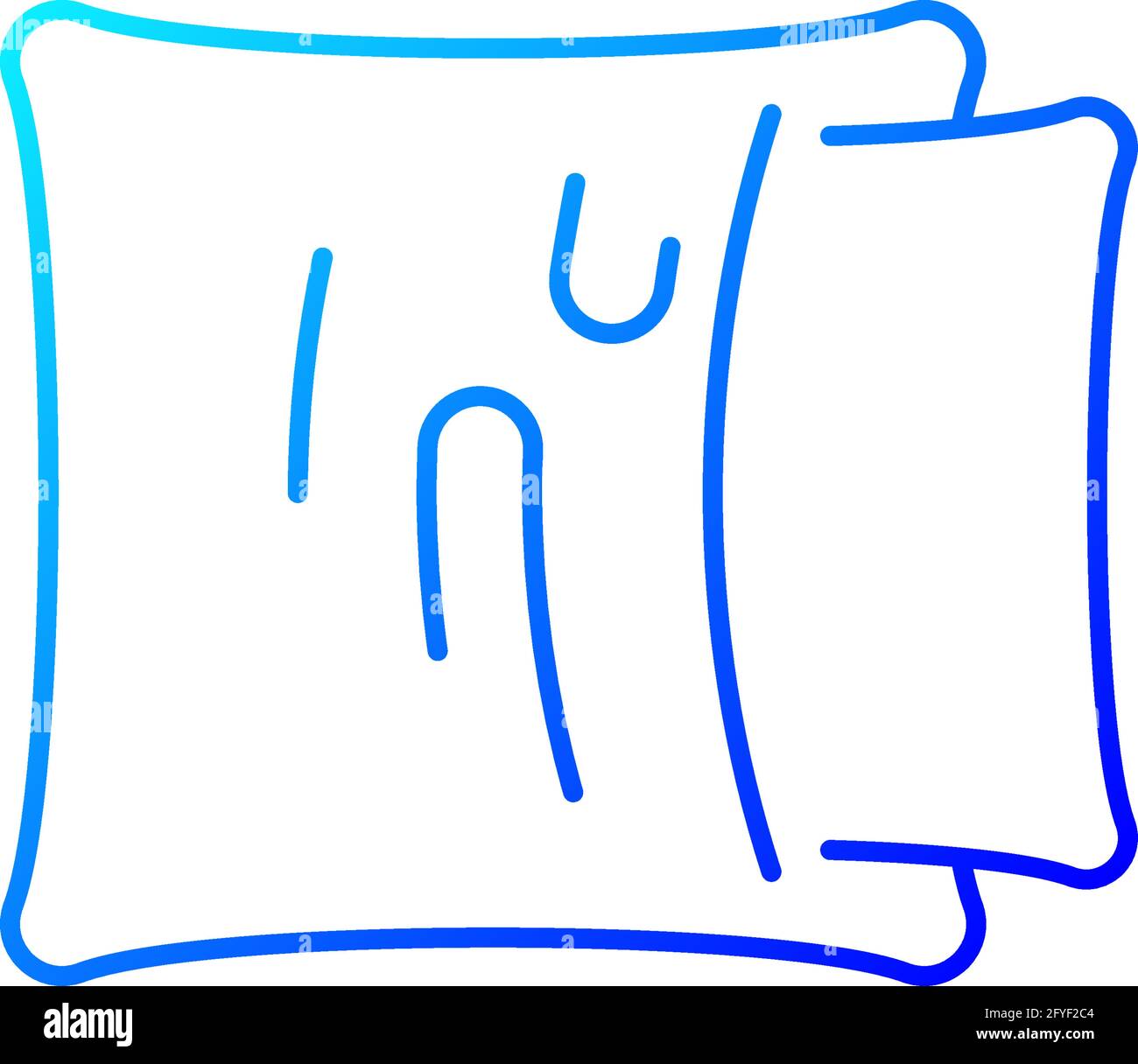 Pillowcase gradient linear vector icon Stock Vector