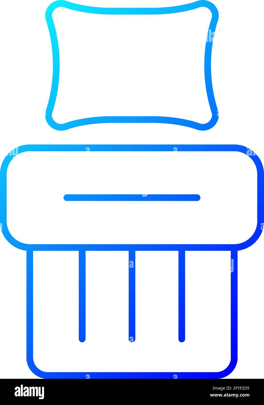 Single bed set gradient linear vector icon Stock Vector