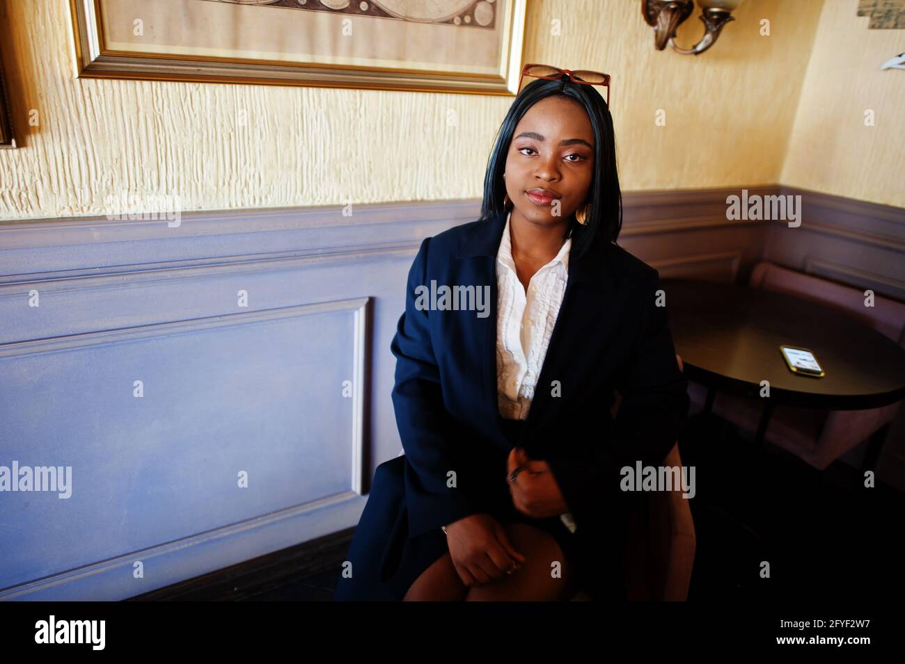 Young deaf mute african american woman using sign language Stock Photo