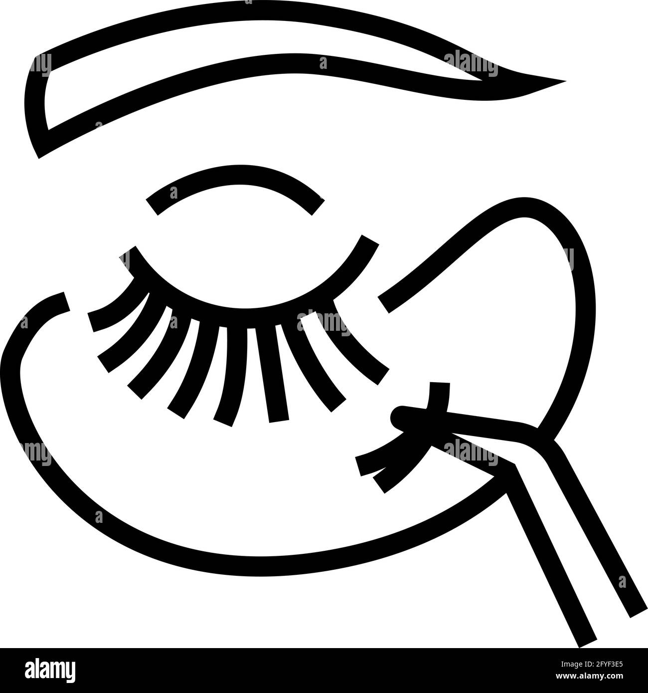applying eyelashes line icon vector illustration Stock Vector Image ...