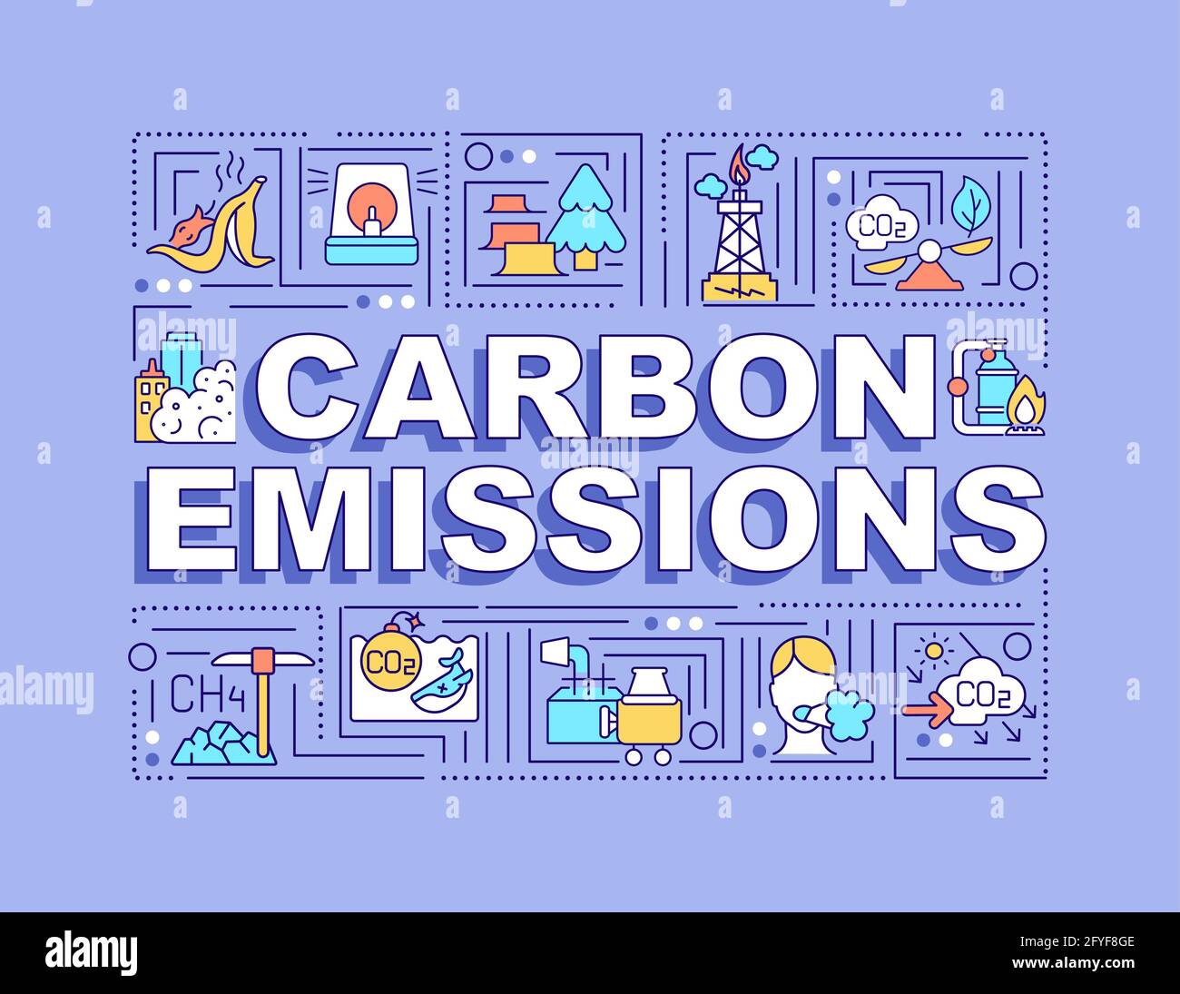 Carbon emissions word concepts banner Stock Vector Image & Art Alamy