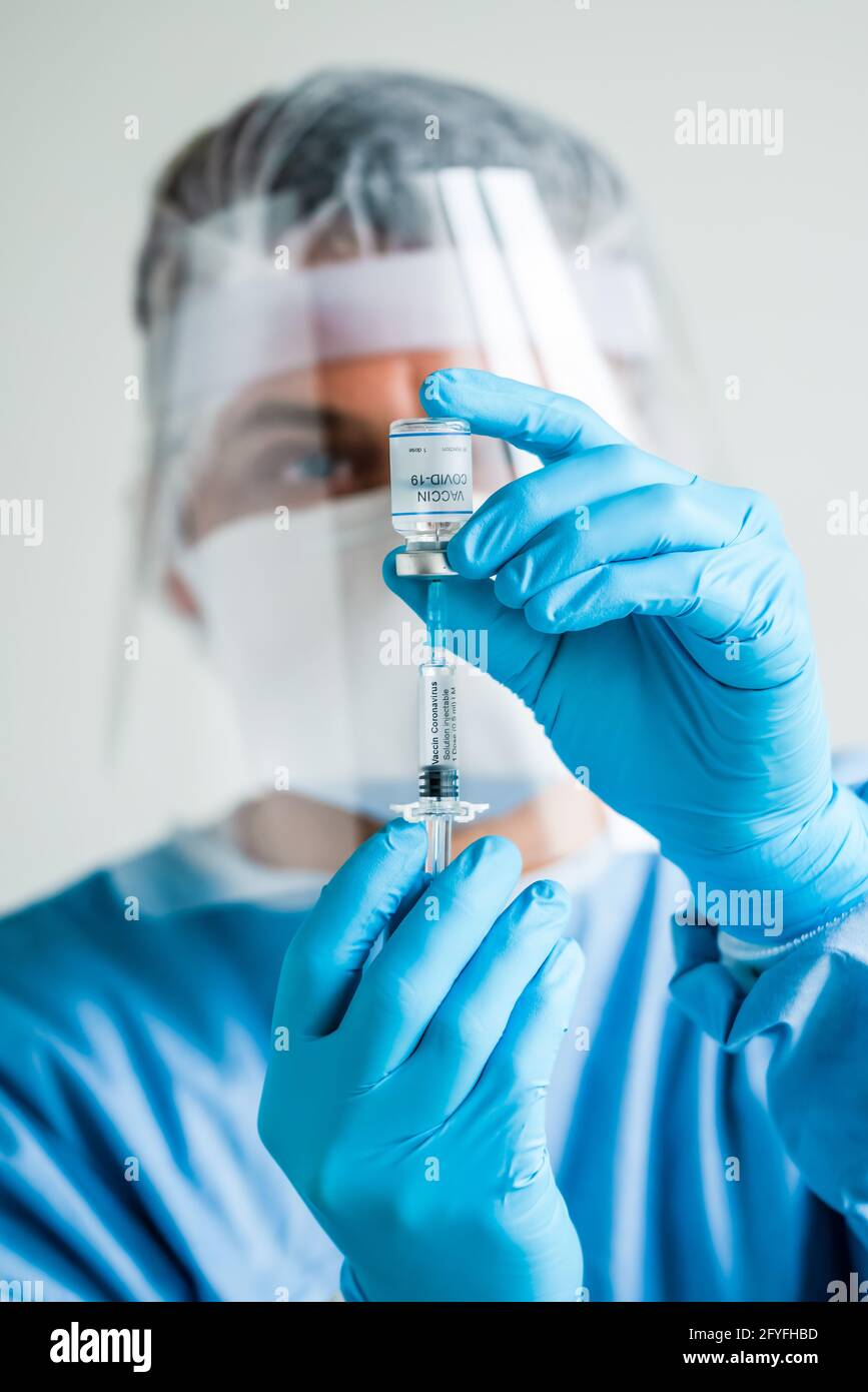 Vaccination against Covid-19. Stock Photo