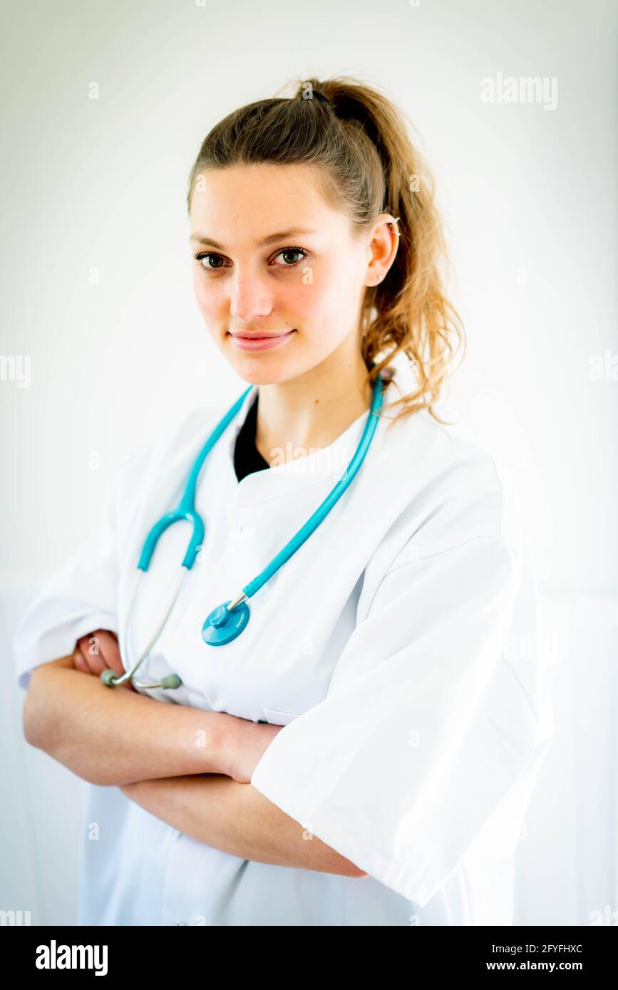 Portrait of a young doctor. Stock Photo