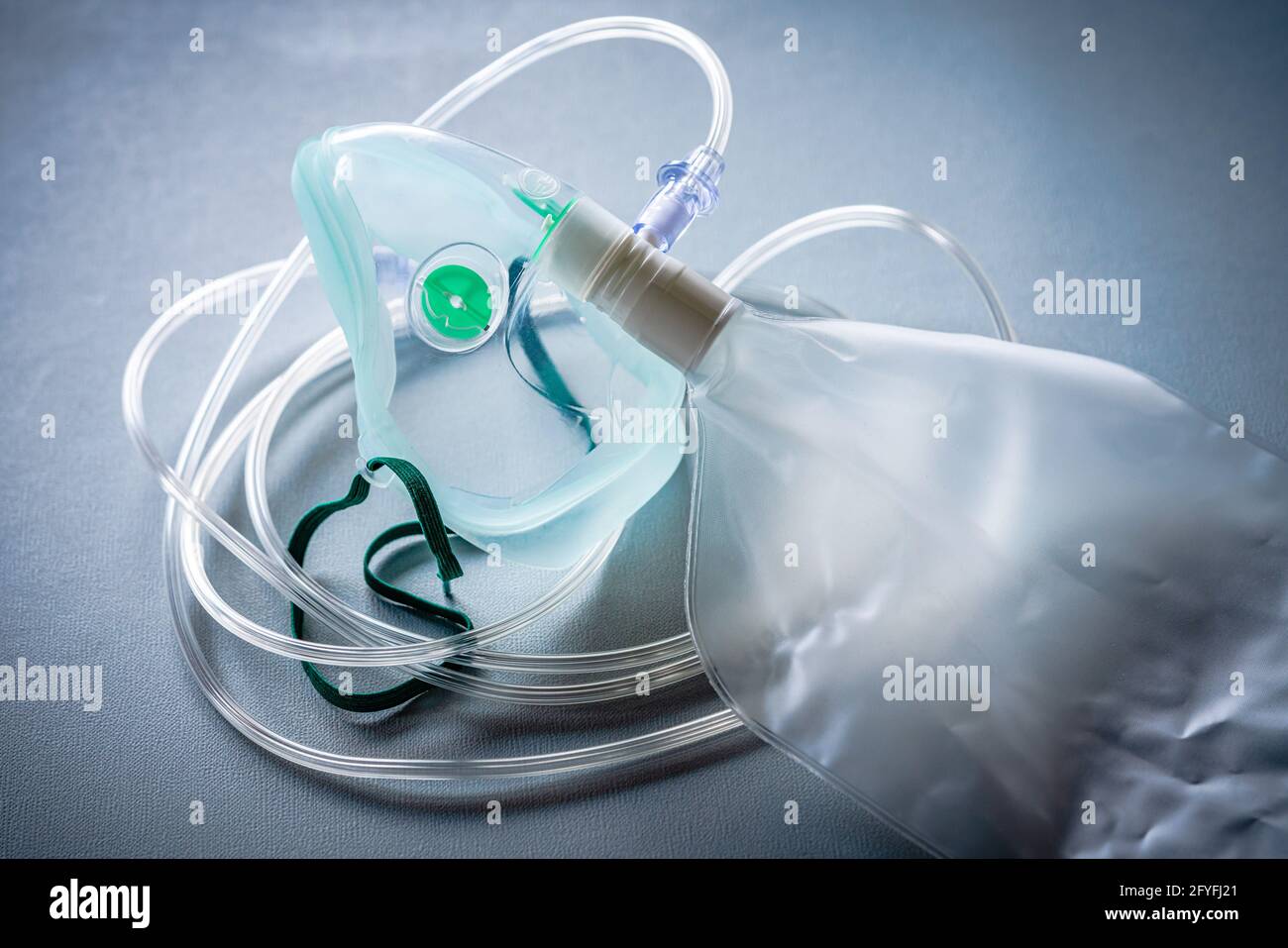 Oxygen mask, used to provide oxygen for patients. Stock Photo