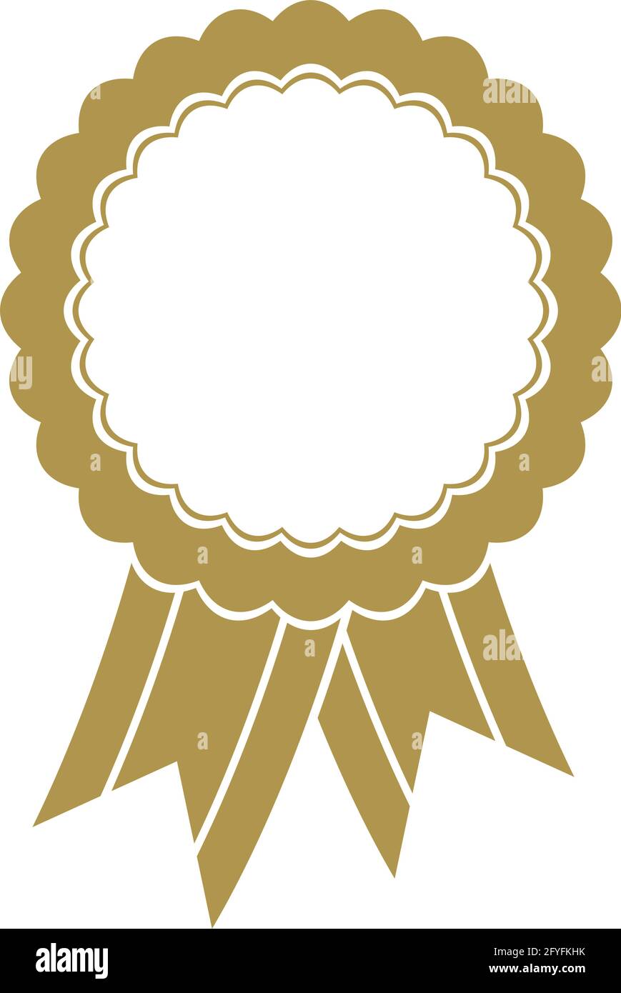 Flat Award or Sale Ribbon vector in gold on isolated white background ...