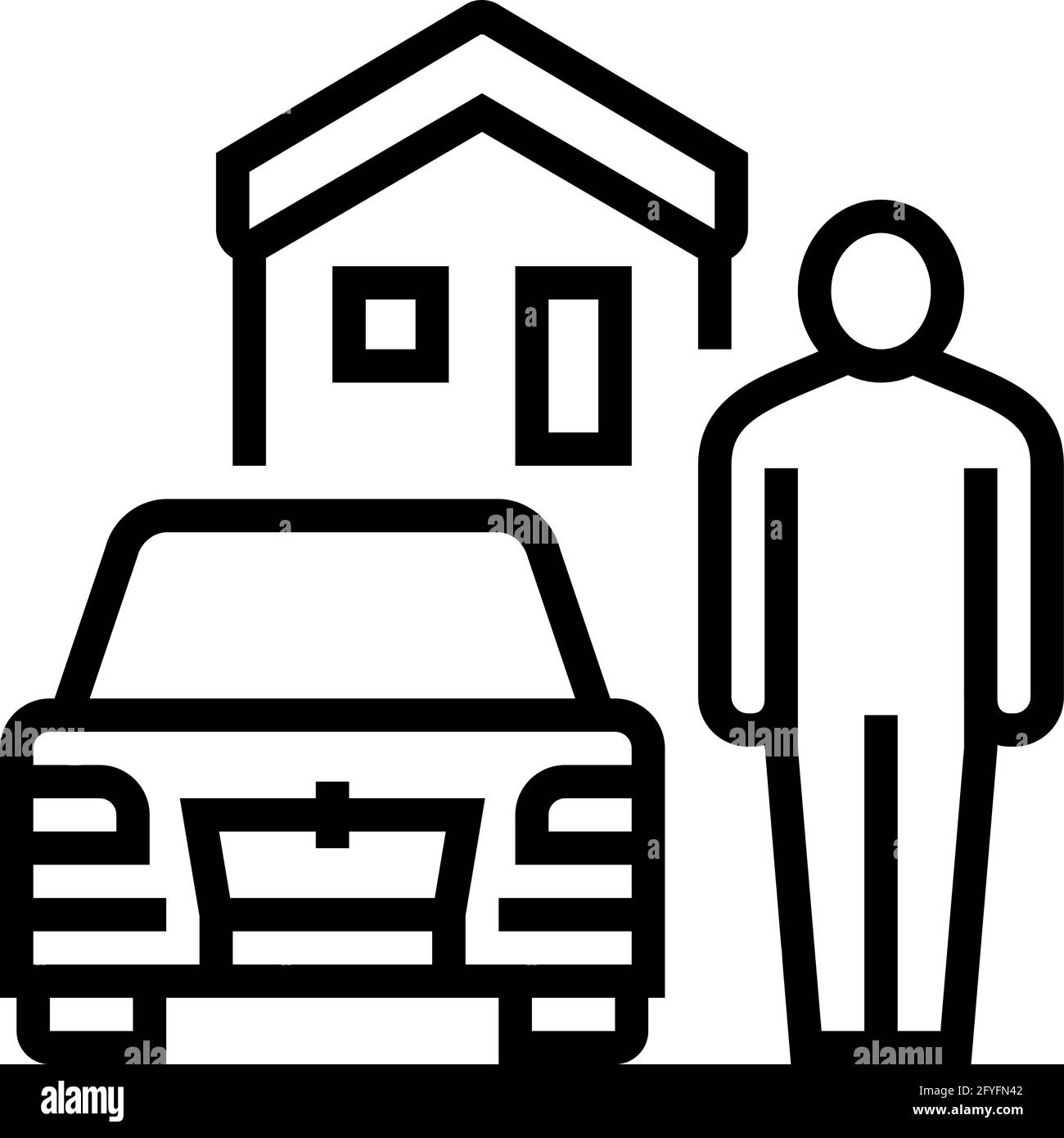 resting house on motel territory line icon vector illustration Stock ...