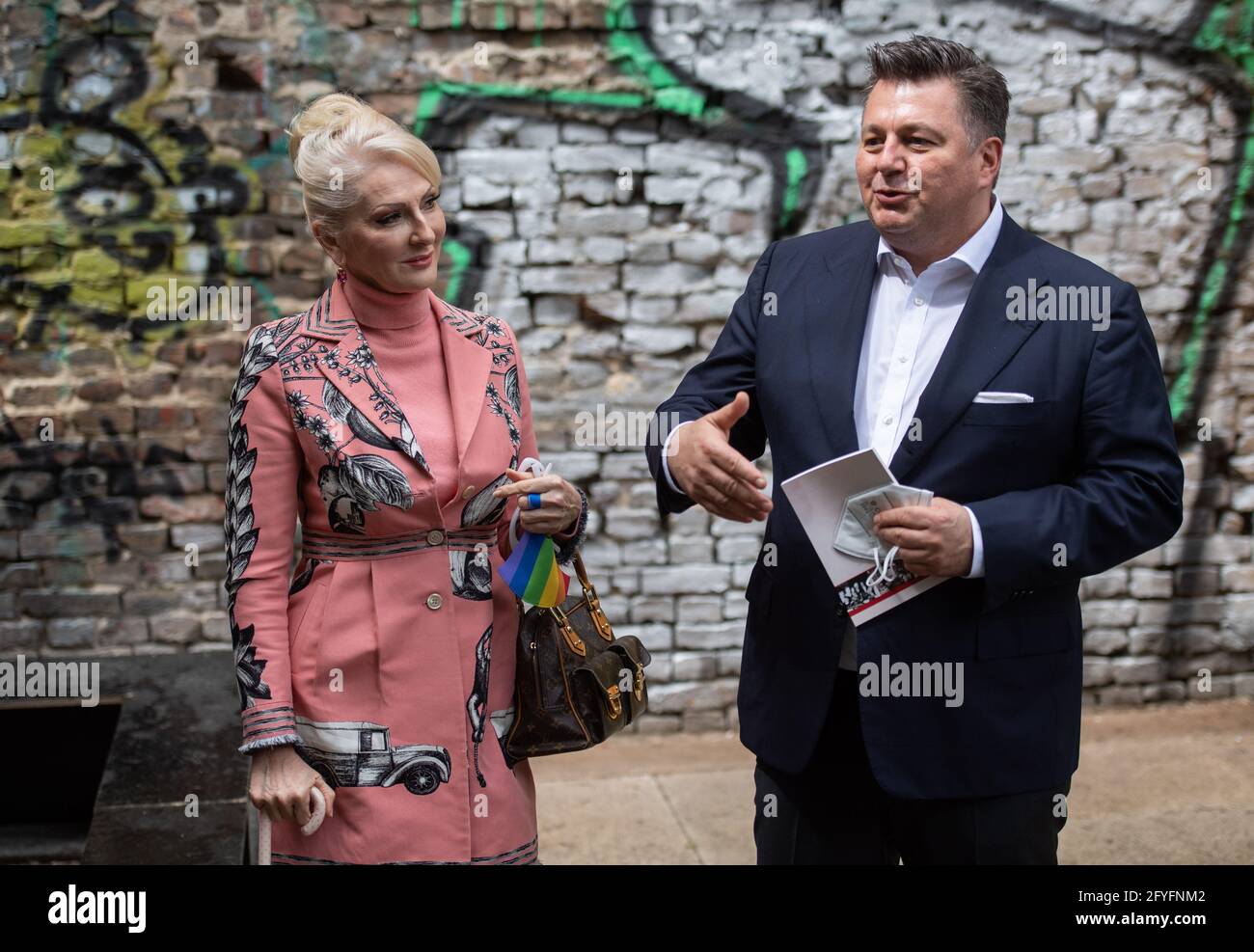 Berlin, Germany. 28th May, 2021. Désirée Nick (l), entertainer, and ...