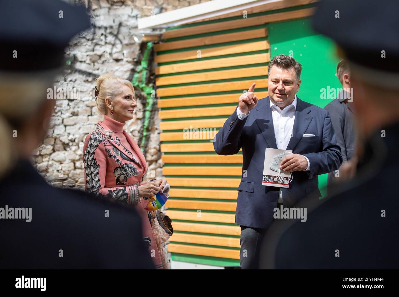 Berlin, Germany. 28th May, 2021. Désirée Nick (l), entertainer, and ...