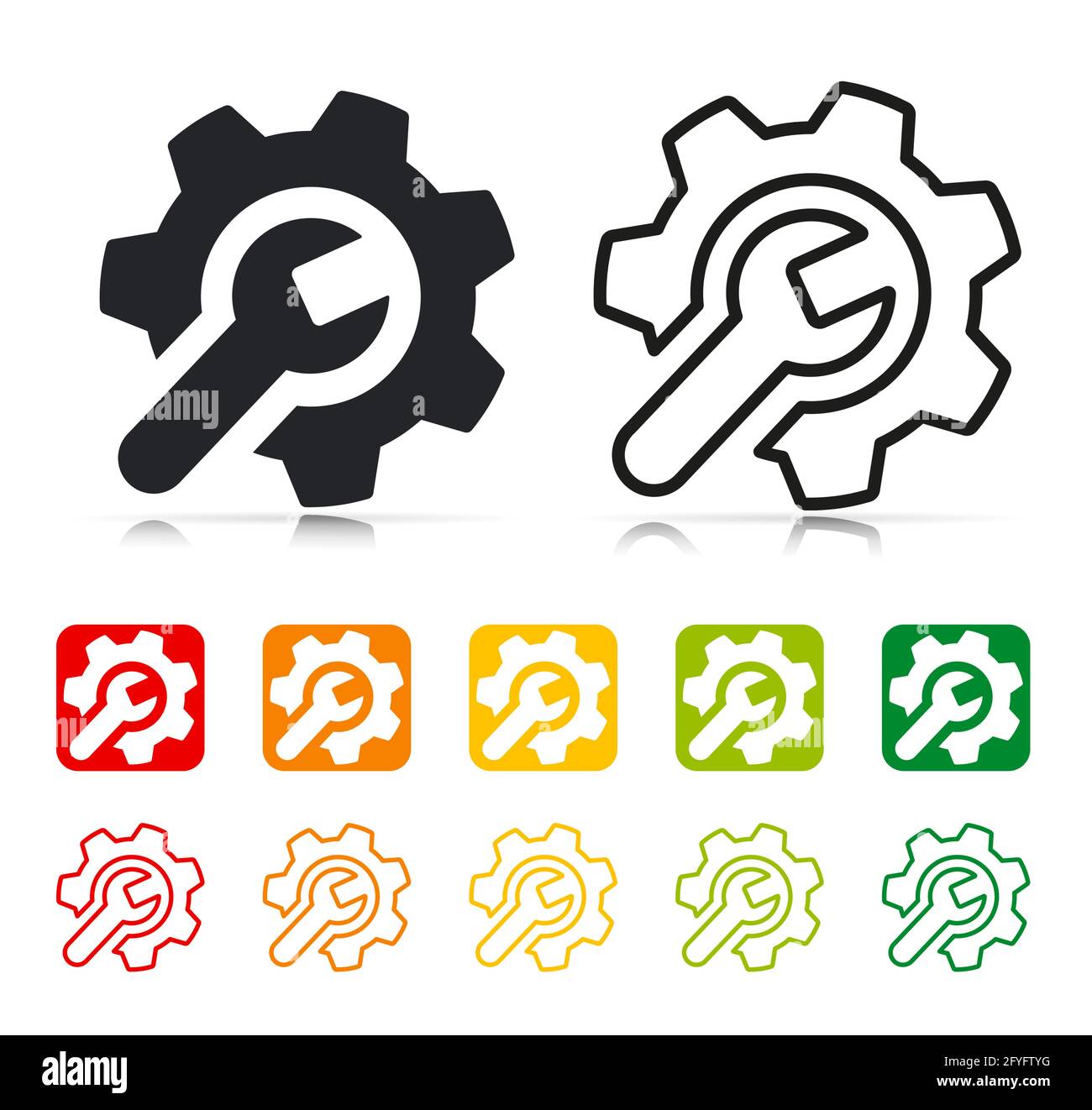 repairability index icons with gear and wrench Stock Vector Image & Art ...