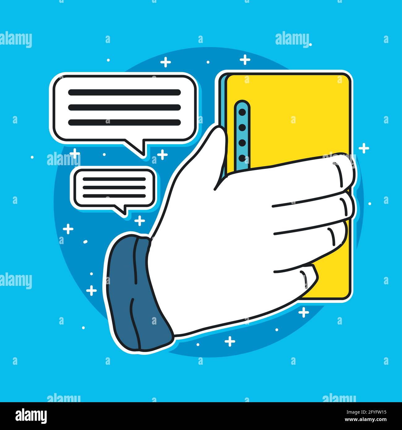 hand with mobile texting Stock Vector Image & Art - Alamy