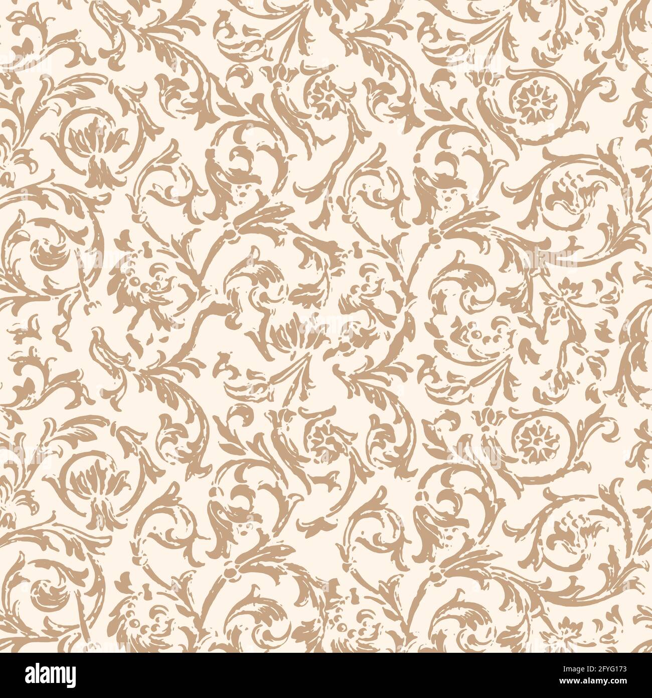 Seamless pattern with Flourish Ethnic motifs in 2 colors Stock Photo