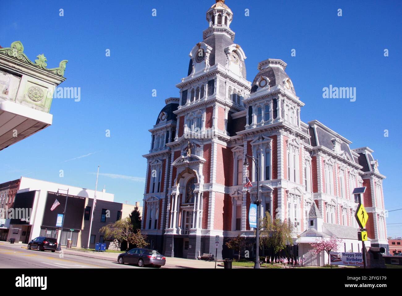Van Wert, OH, USA. Exterior view of the 19th century County Courthouse