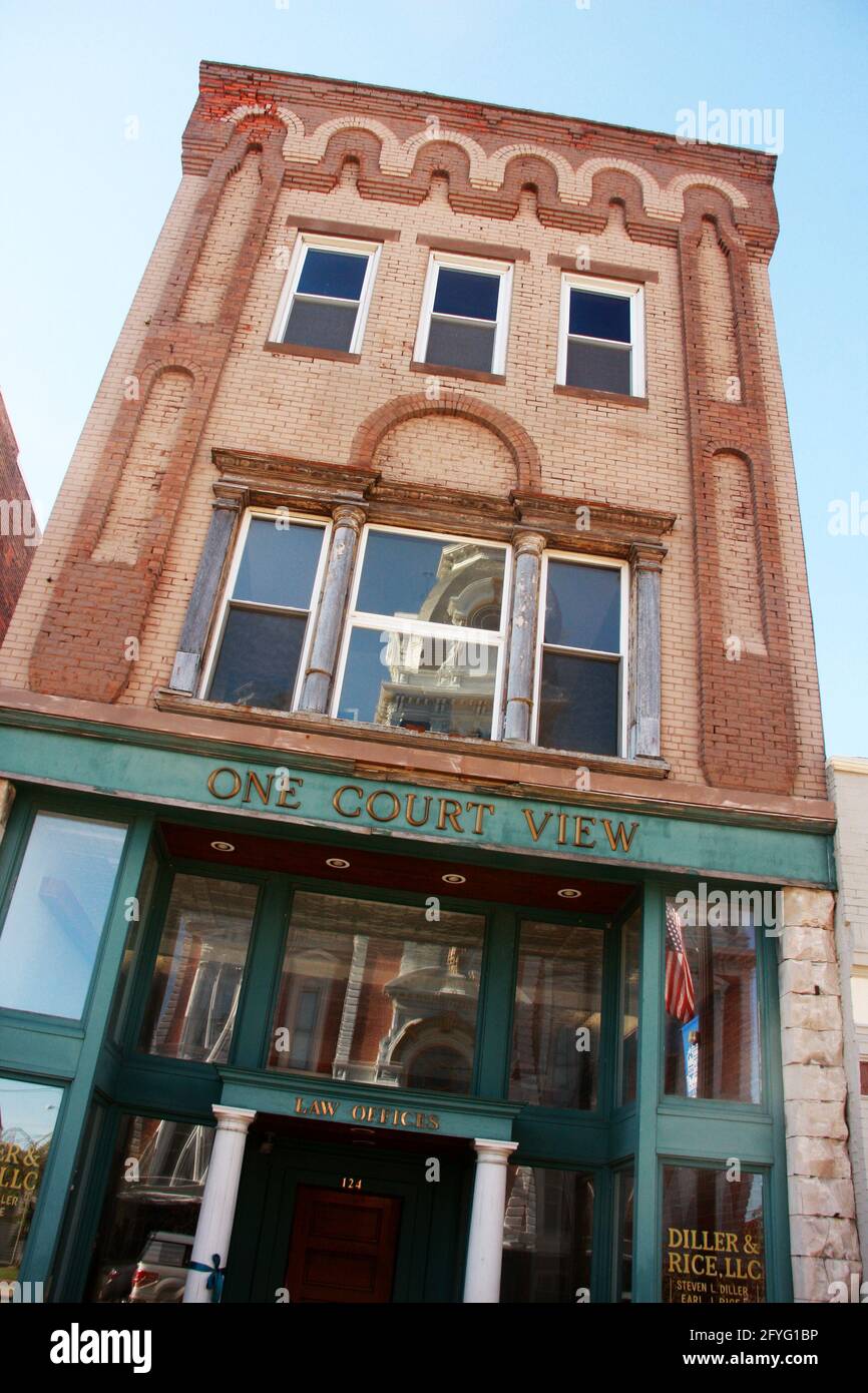 Exterior view of historical building in downtown Van Wert, OH, USA Stock Photo