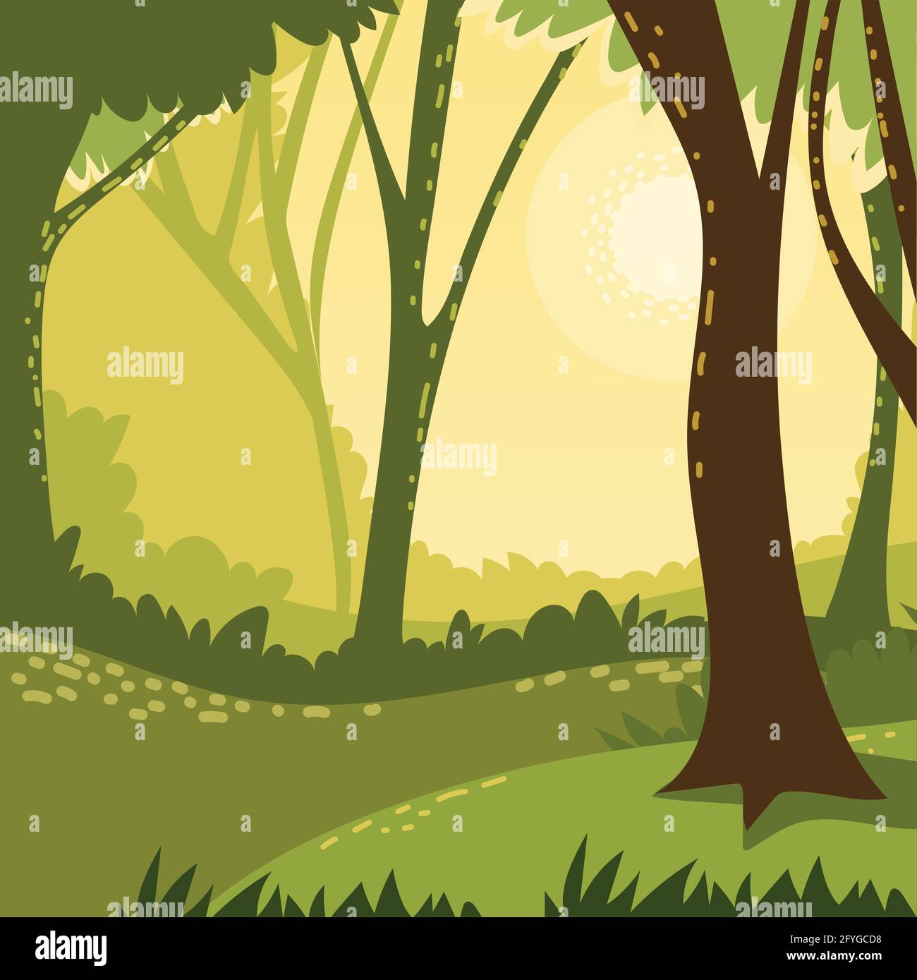 forest plants and trees Stock Vector