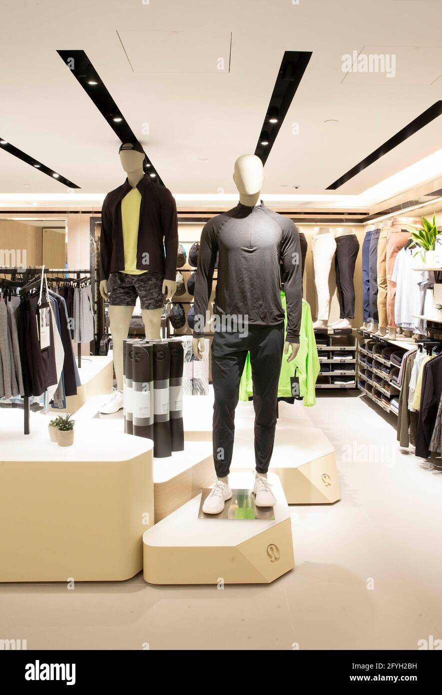 EDITORIAL USE ONLY General views of the Lululemon section at the unveiling  of Harrods' newest menswear department, a 4000 sq. ft. space dedicated to  sportswear, which opens today and comes as part