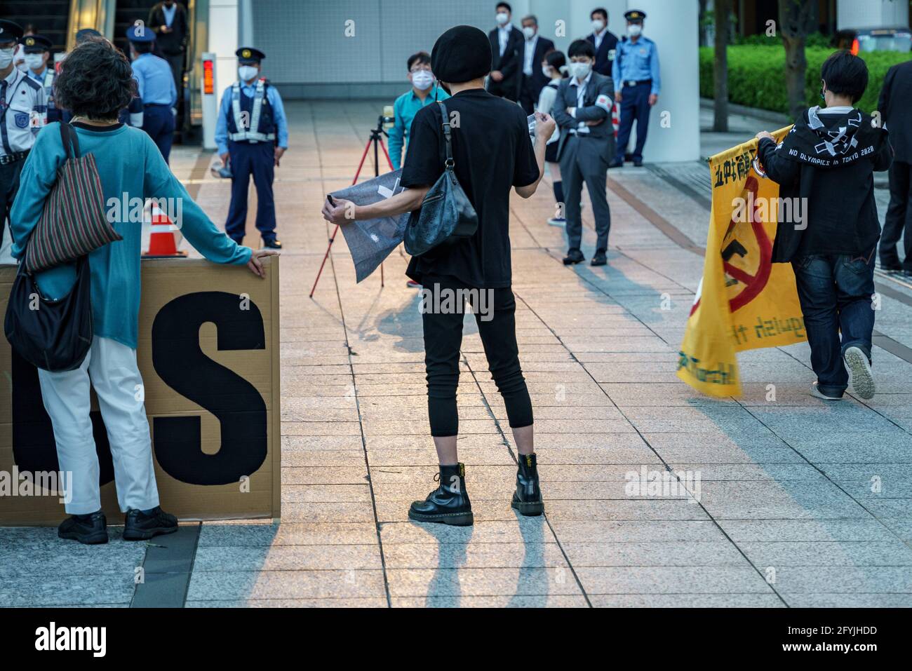 29 May 2021: Protest against the 2020/2021 Tokyo Olympics Stock Photo