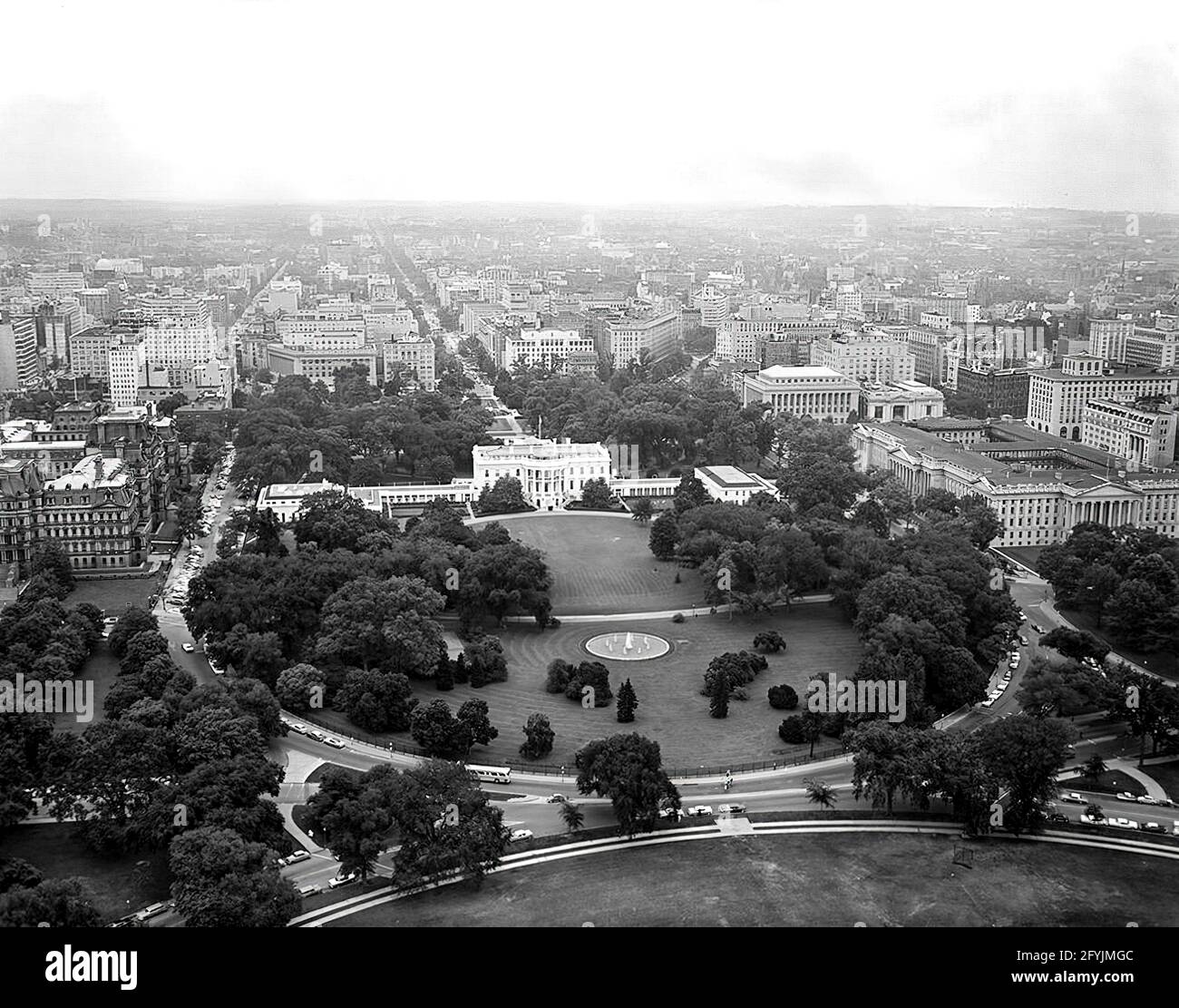 Aerial photo of Washington, D.C. and the North Front and South Rear of ...