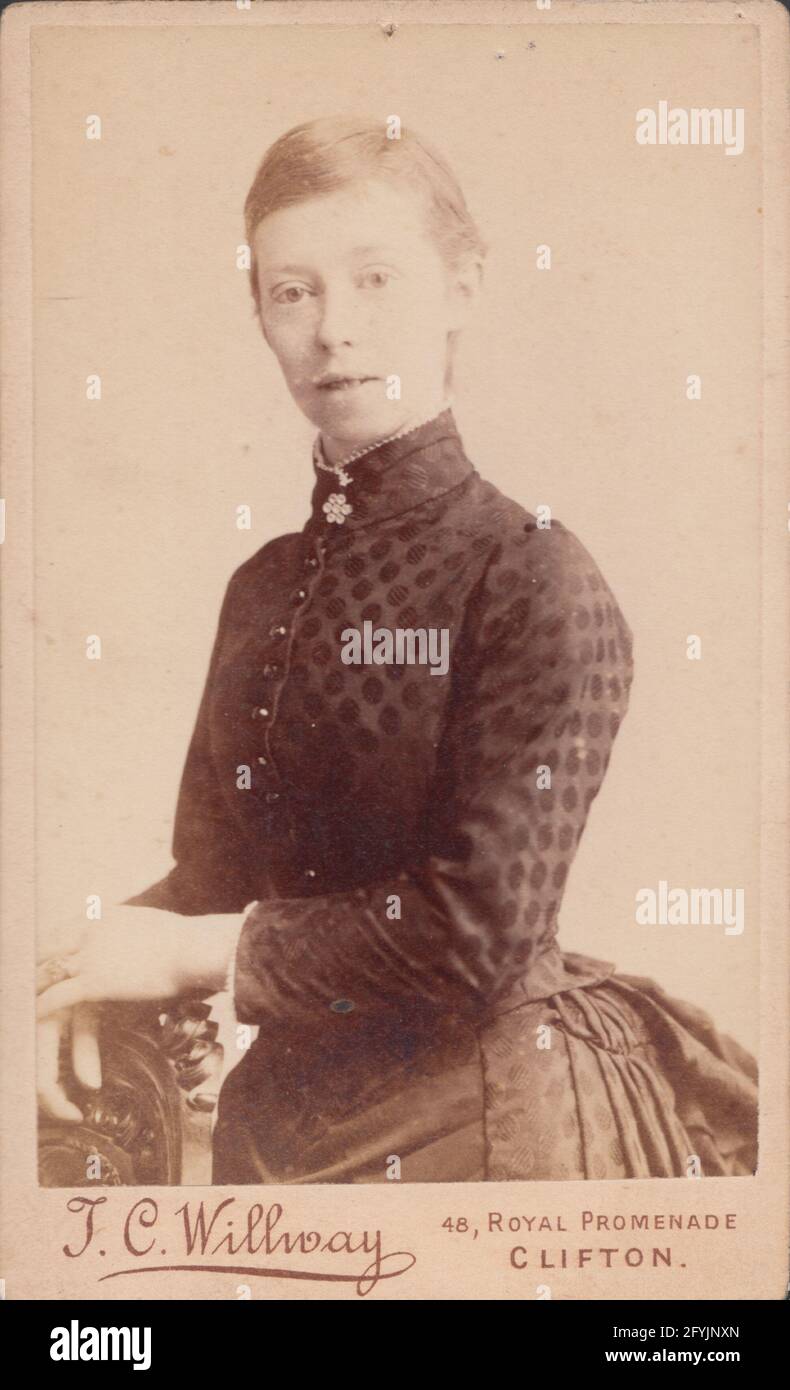 Victorian Clifton, Bristol CDV (Carte De Visite) Showing a Slender Young Lady Stock Photo