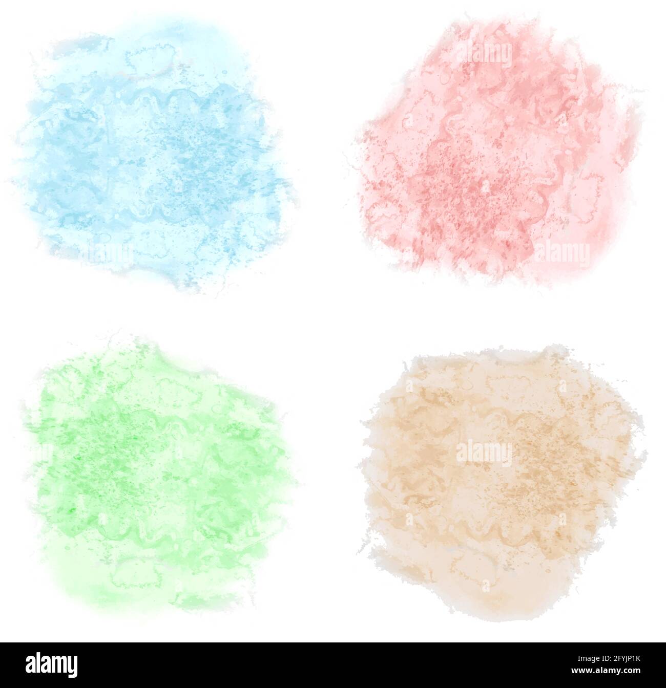 set of watercolor splashes isolated on white background vector illustration Stock Vector