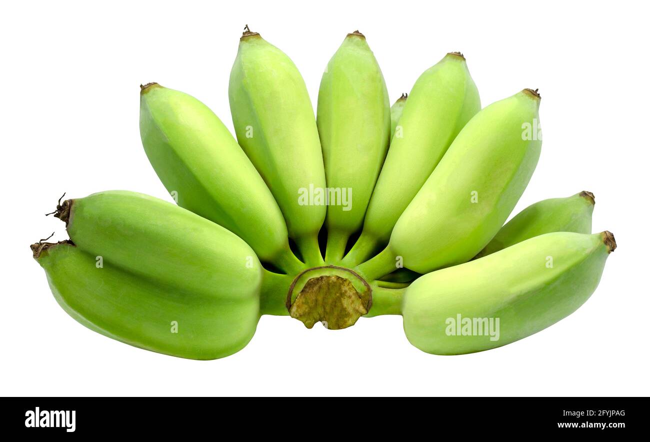 Raw banana isolated on white background with clipping path Stock Photo