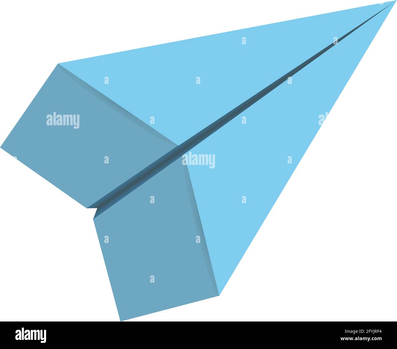 top view of paper airplane isolated on white vector illustration Stock Vector