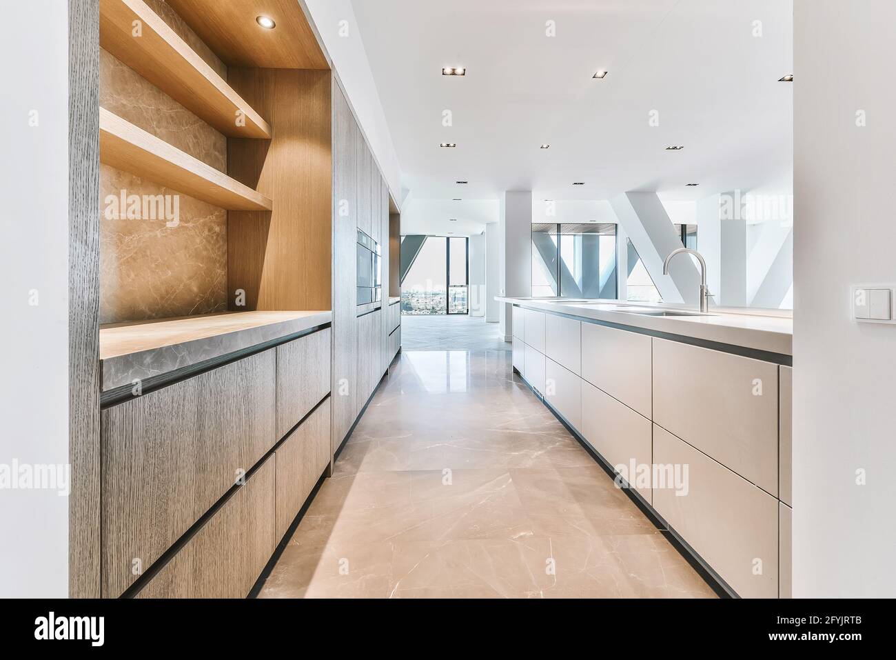 Empty Contemporary Modern Kitchen Design High Resolution Stock Photography And Images Alamy