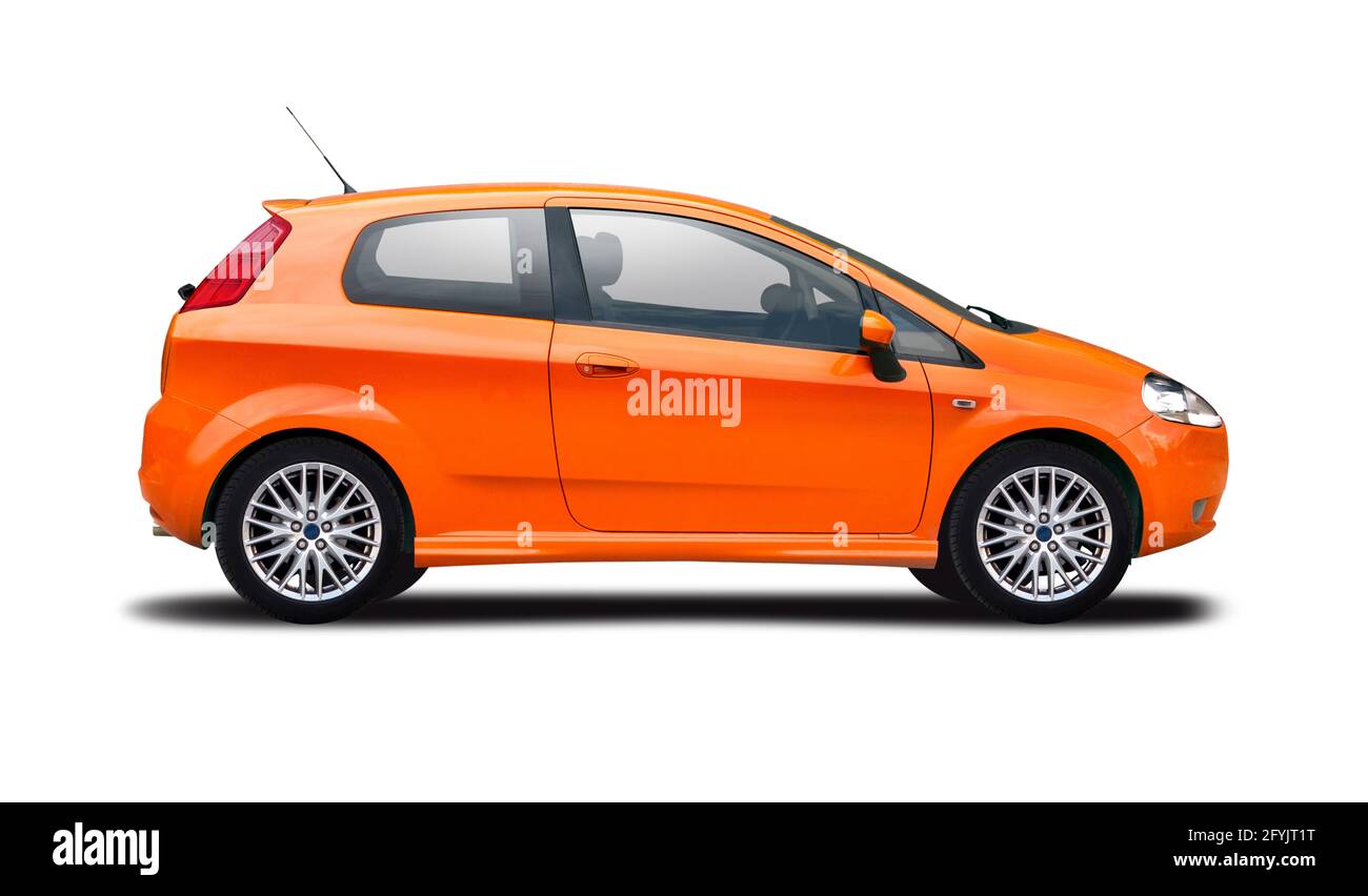 Fiat Punto, side view isolated on white background Stock Photo