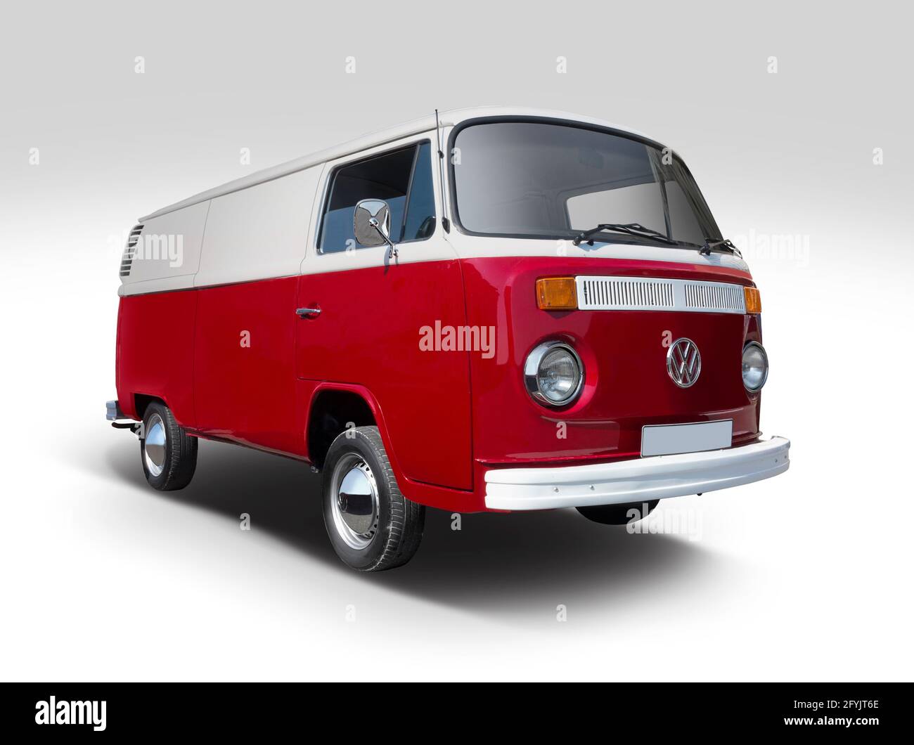 Classic VW T2 van isolated on white background Stock Photo