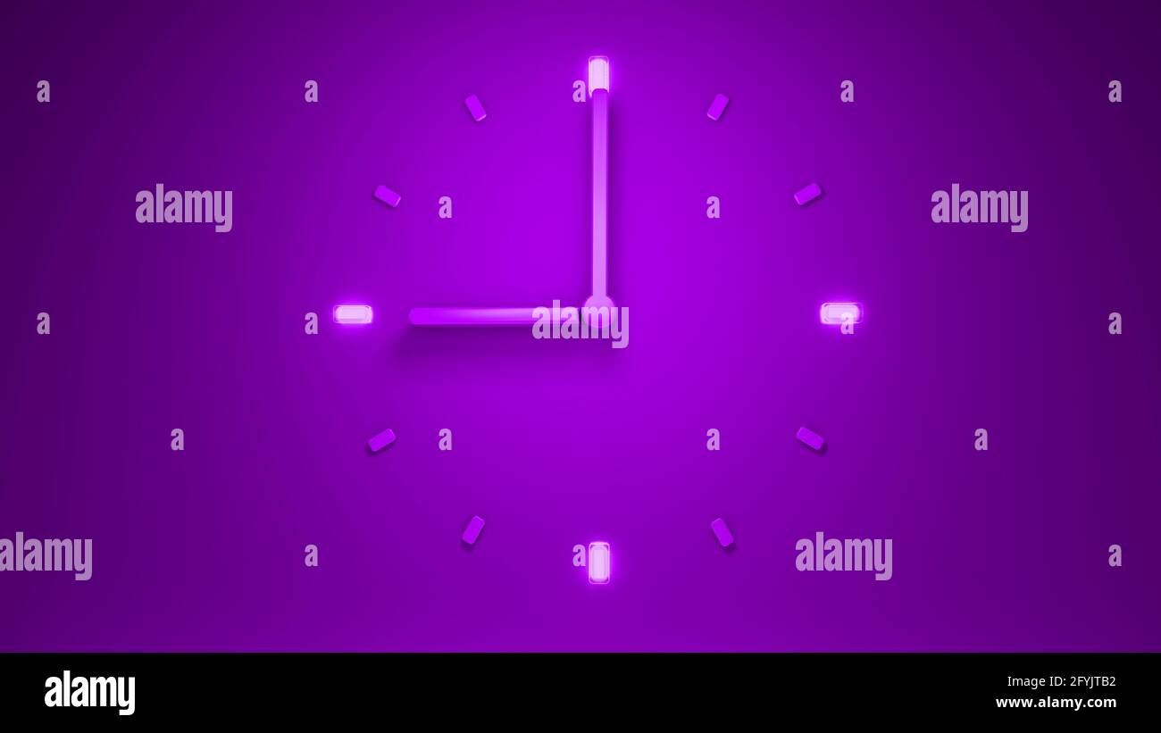 9-o-clock-am-pm-backlit-purple-clock-time-3d-illustration-3d-rendering