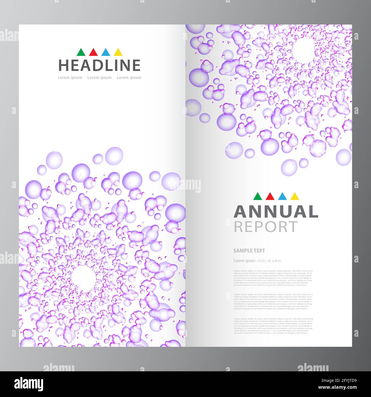 Annual colorful business report template design layout Stock Vector ...