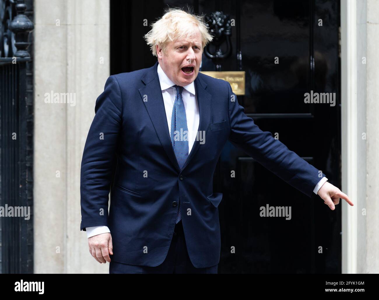 LONDON, UK. MAY 28TH. Viktor Orbán the Hungarian Prime Minister is greeted by British Prime Minister Boris Johnson visits Downing Street, London on Friday 28th May 2021. (Credit: Tejas Sandhu | MI News) Credit: MI News & Sport /Alamy Live News Stock Photo