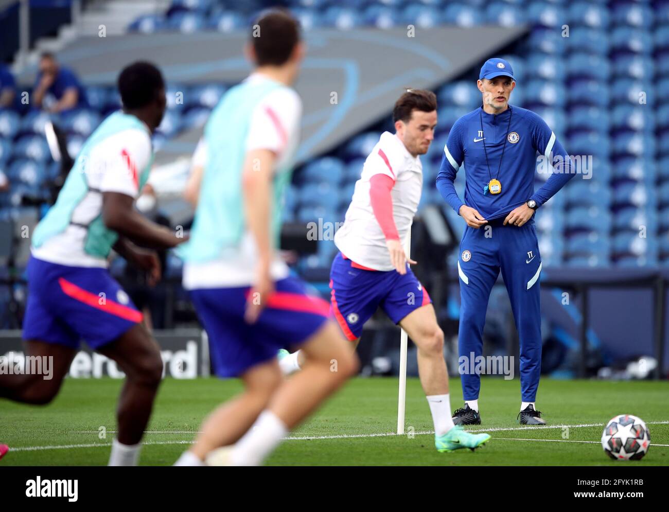 Chelsea Manager Thomas Tuchel During A Training Session Ahead Of The ...