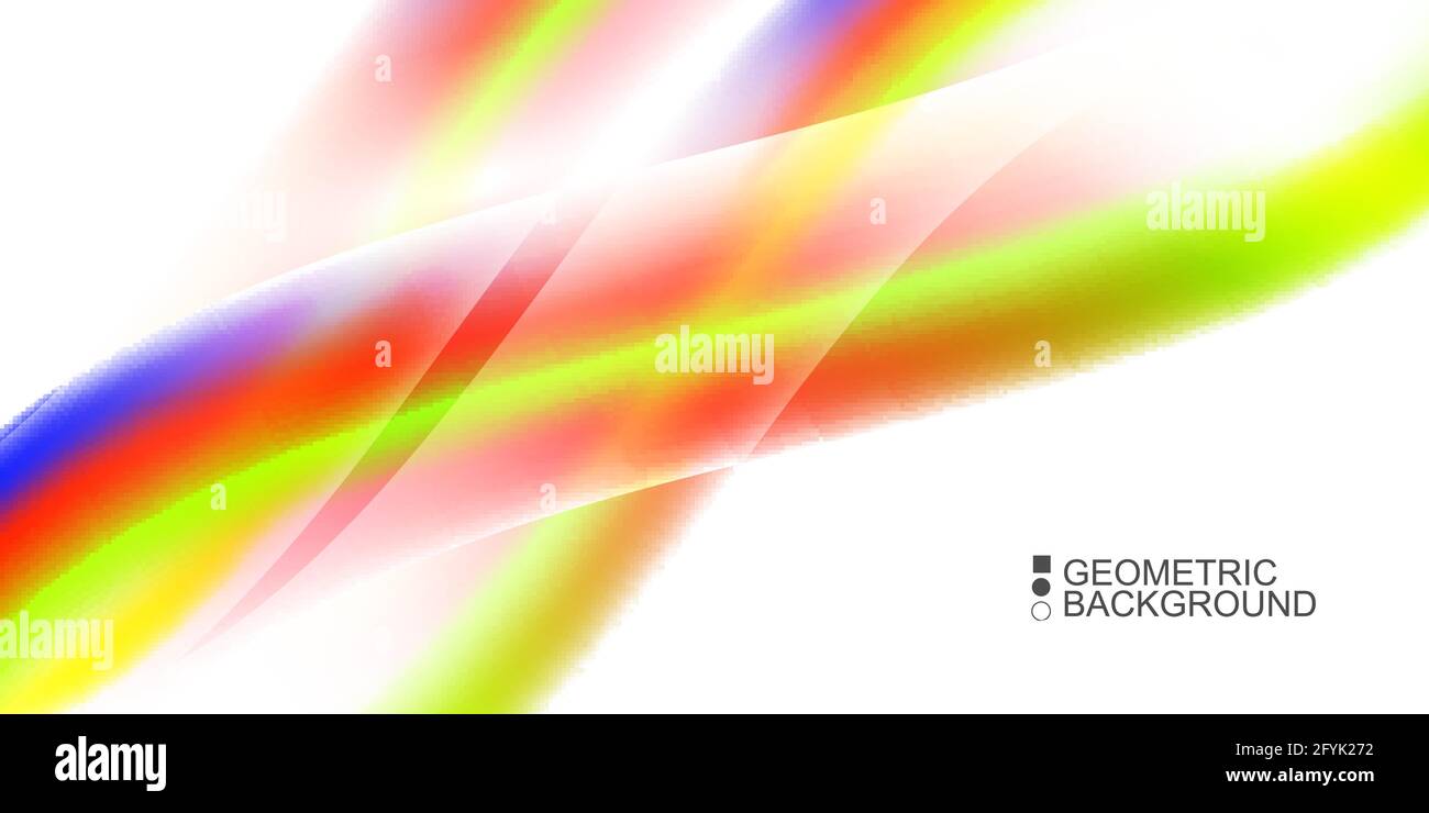 Geometric abstract background with waves in blurred colors Stock Vector