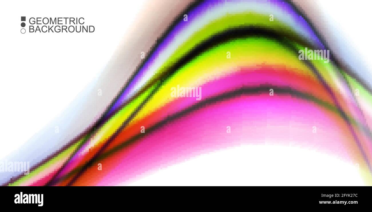 Geometric abstract background with waves in blurred colors Stock Vector
