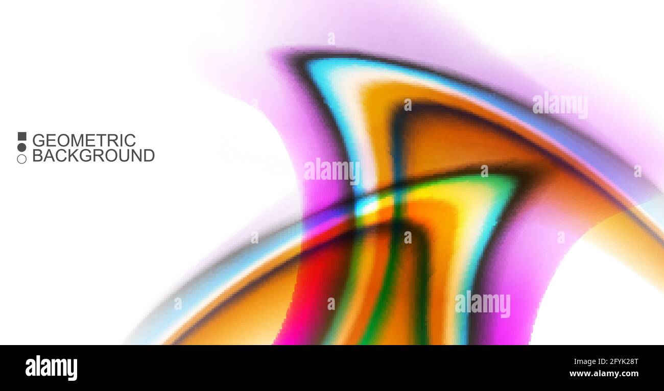 Geometric abstract background with waves in blurred colors Stock Vector