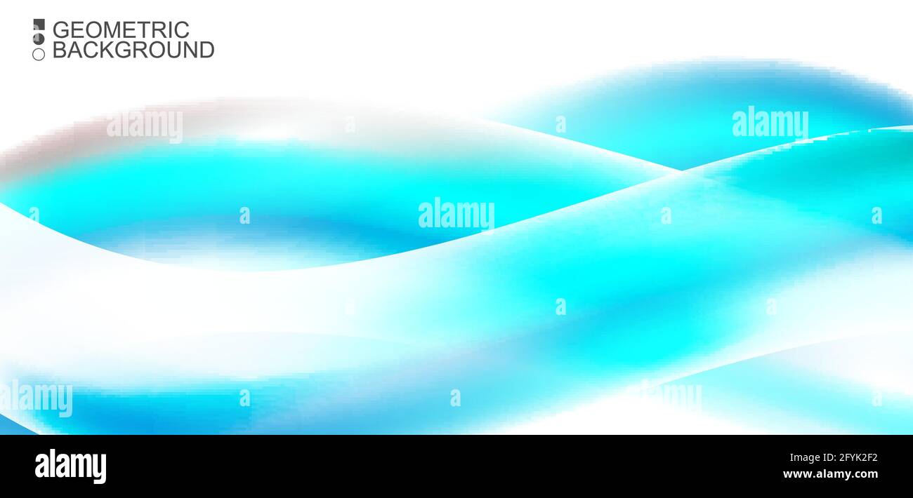 Geometric abstract background with waves in blurred colors Stock Vector