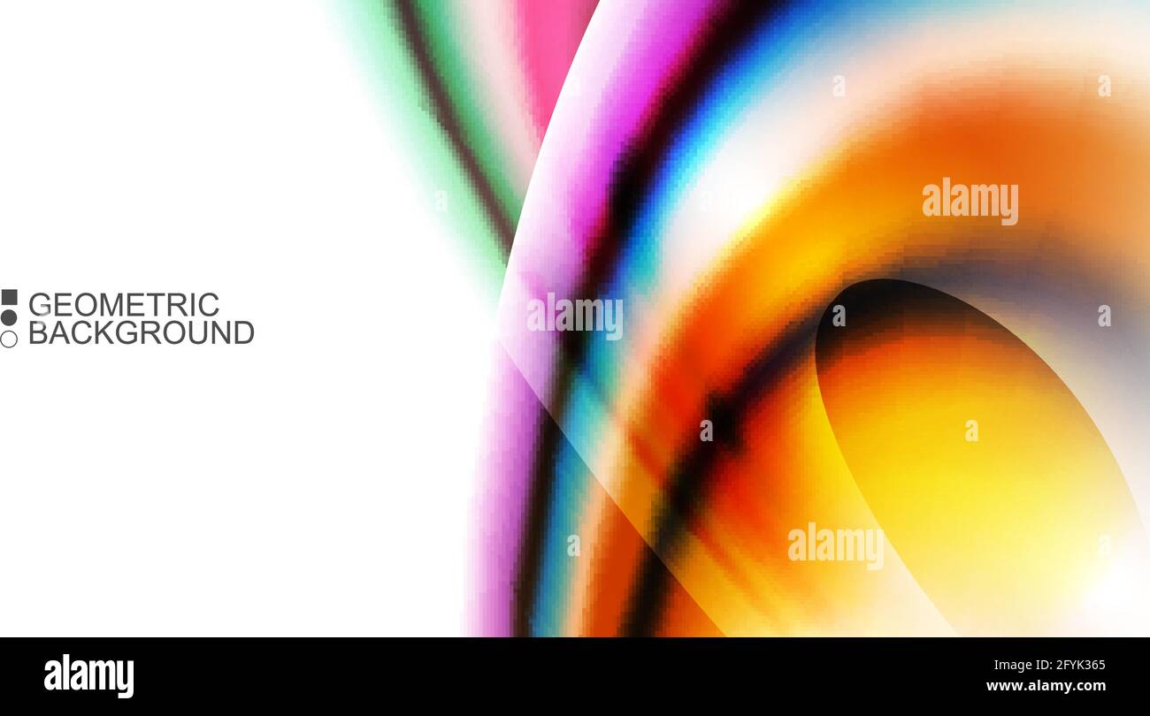 Geometric abstract background with waves in blurred colors Stock Vector