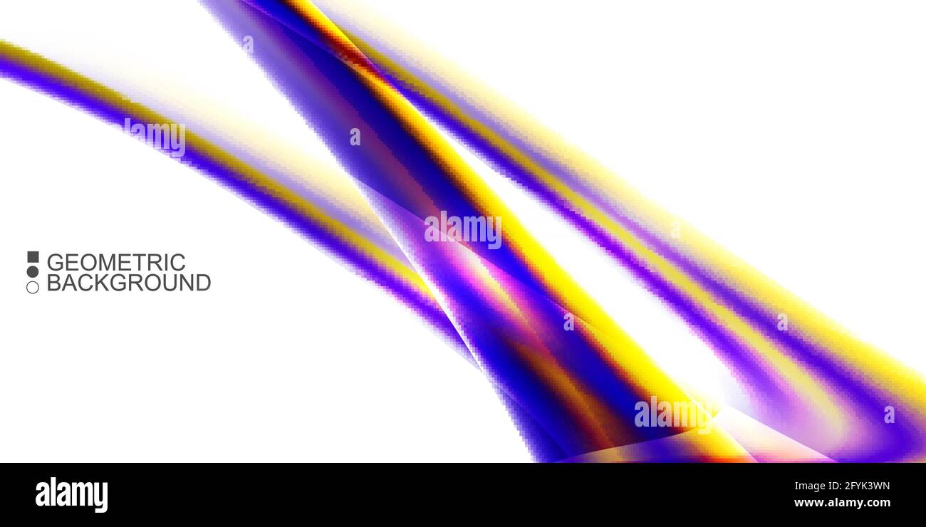 Geometric abstract background with waves in blurred colors Stock Vector