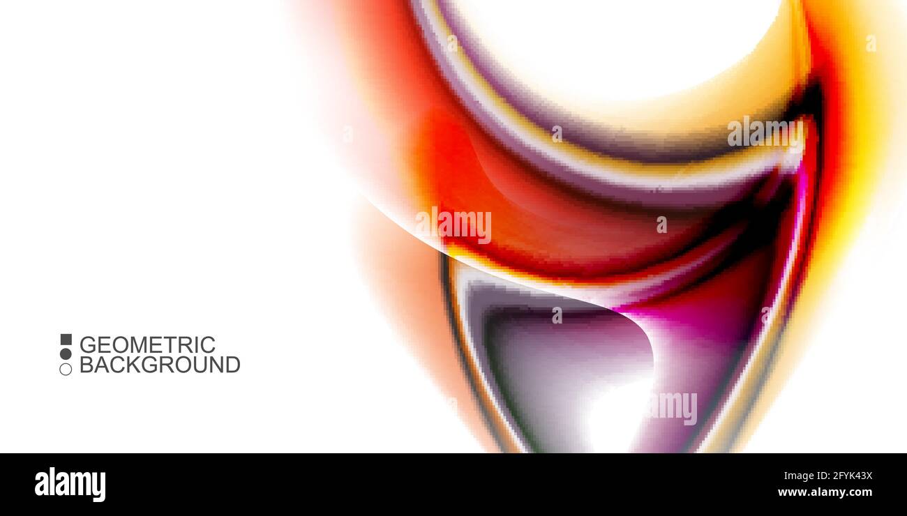 Geometric abstract background with waves in blurred colors Stock Vector