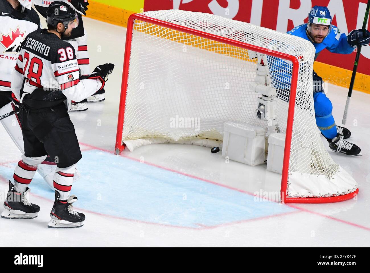 Ice Hockey World Championship 2021. Kazakhstan vs Canada at the ArenaRiga stadium. Canada's